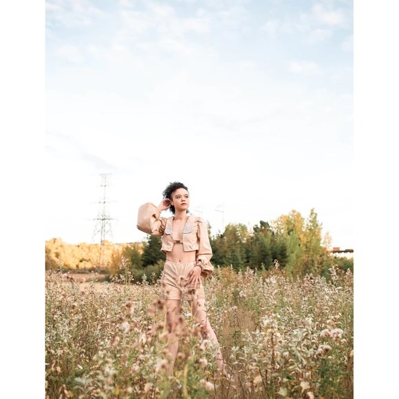 Vintage Pearl Collar, Puff sleeve, Sexy Victorian, Lace side Shorts Suit New - Picture 8 of 8